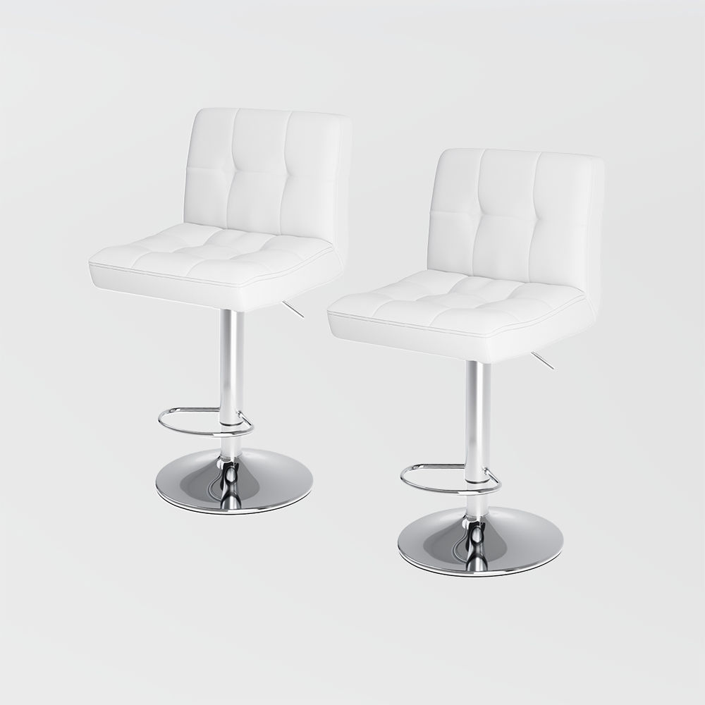 for 8 White PU Leather Bar Stools