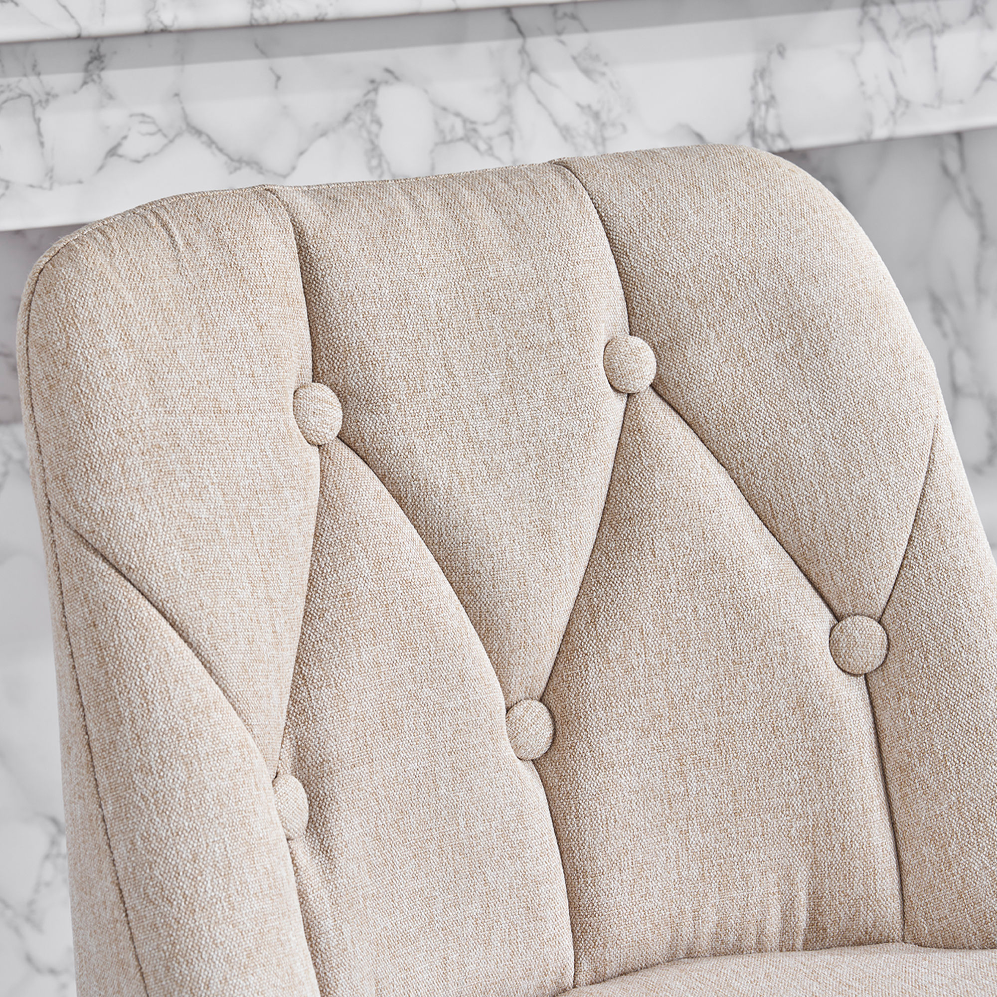 for 4 Beige Fabric & Metal Bar Stools