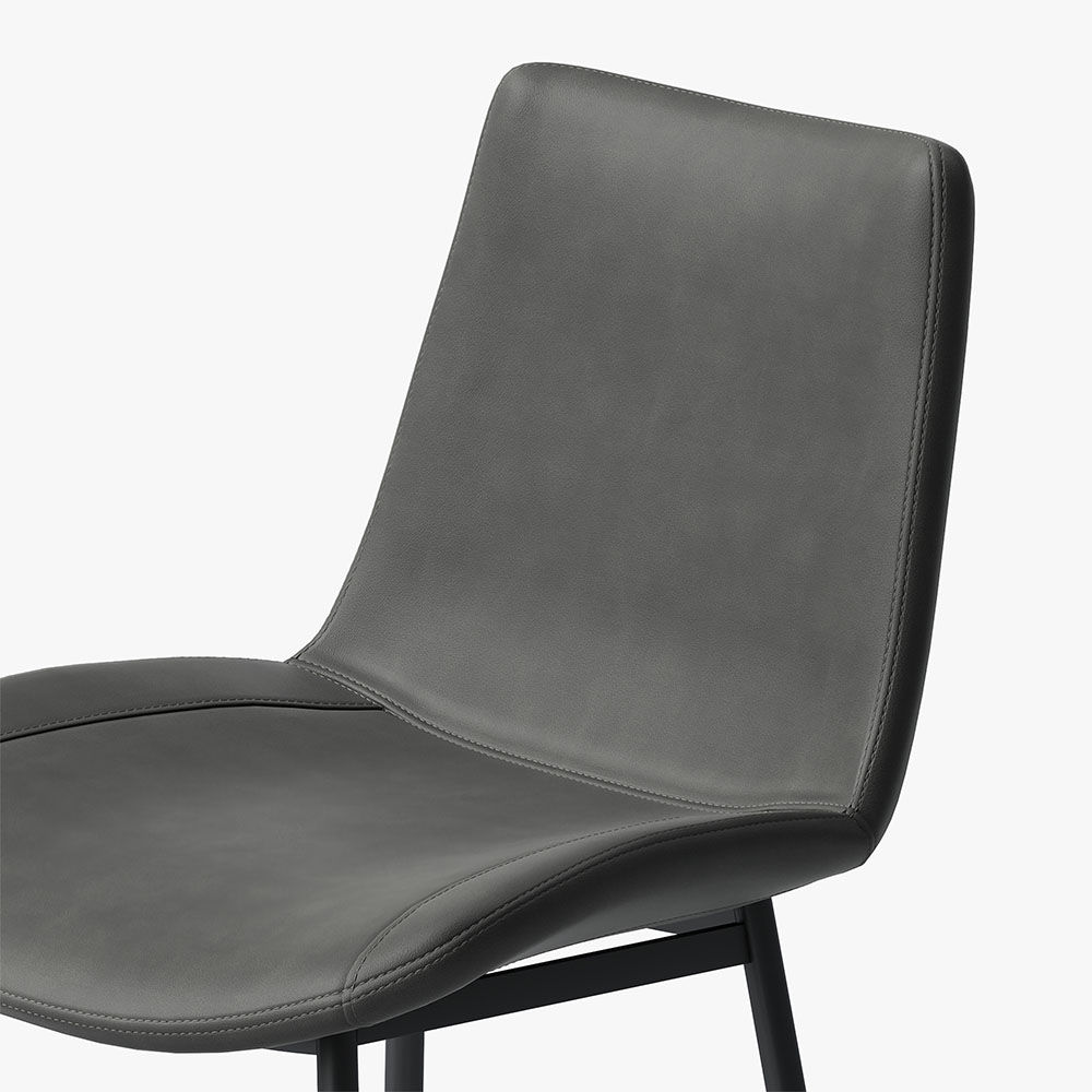 Pure Color Gray PU Leather Bar Stools & Counter Stools