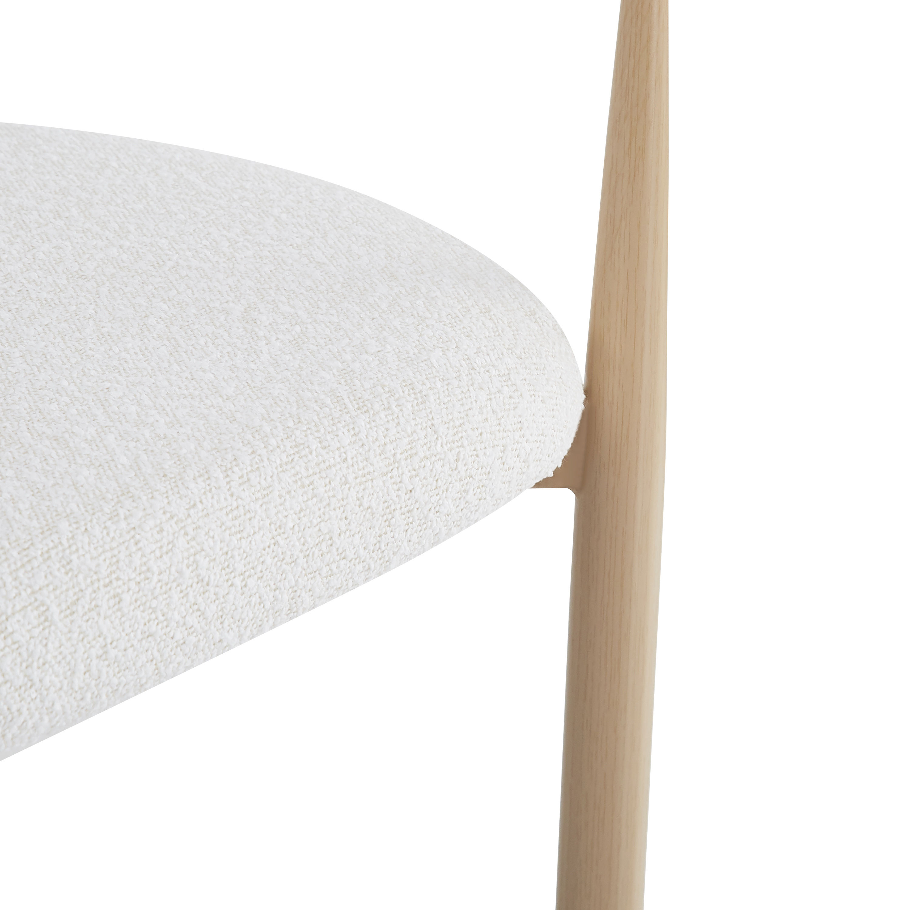 Modern Luxury Beige & Natural Wood Color Boucle Bar Stools & Counter Stools