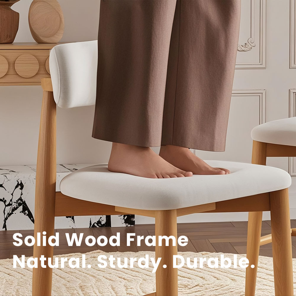 Wood Beige & Walnut PU Leather Bar Stools & Counter Stools