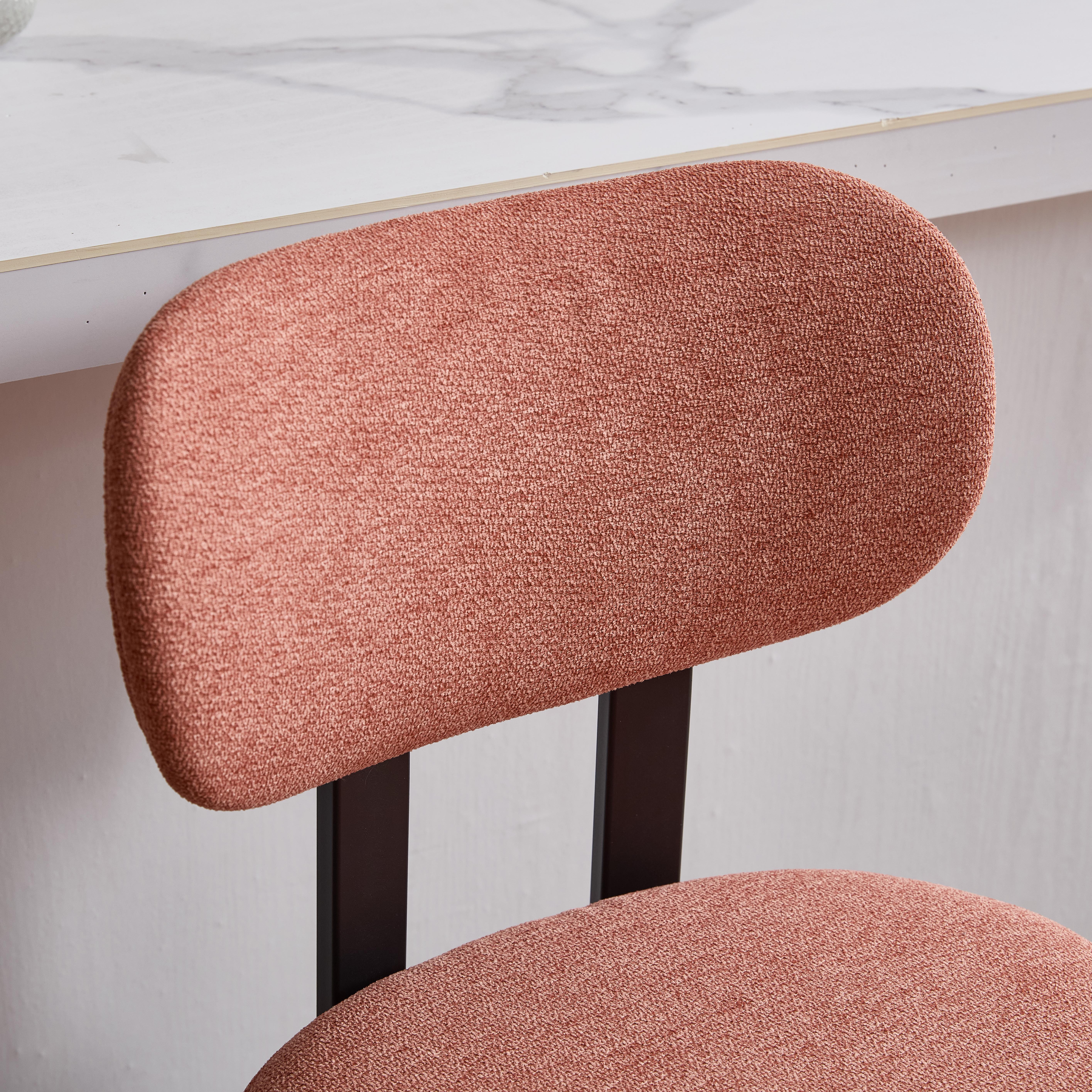 Carbon Steel Orange & Black Fabric Bar Stools & Counter Stools