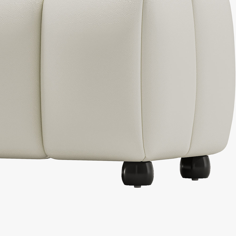 Pure Color White Faux Leather Bedroom Benches