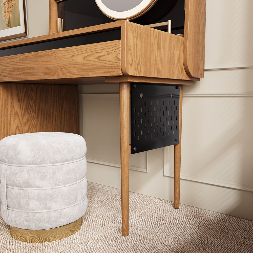 with Chairs Walnut Color MDF Bedroom Set