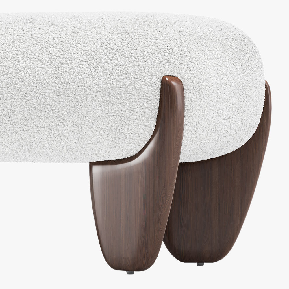 Modern Beige Boucle Bedroom Set