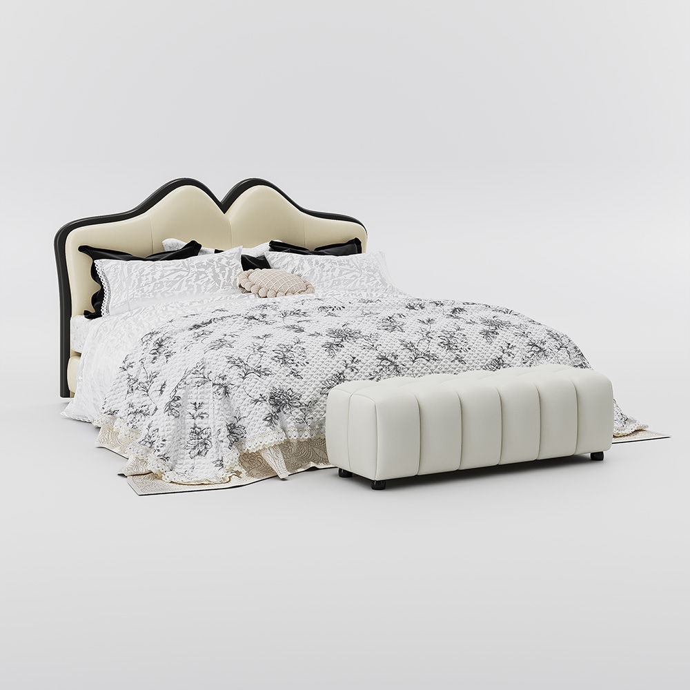 Beige Leather Bedroom Set