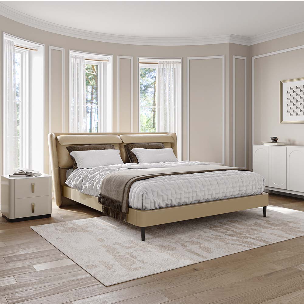 Dark Khaki Faux Leather Beds