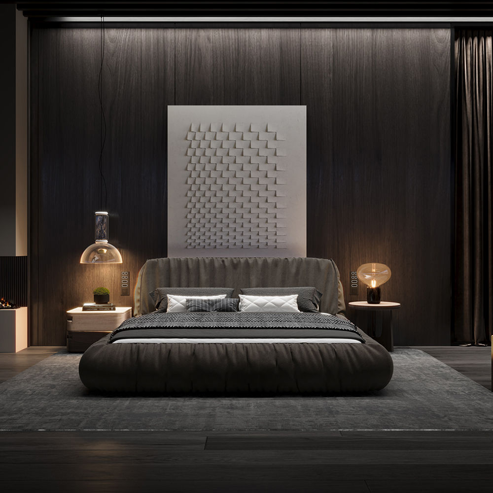Partly Assemble Brown Velvet Beds