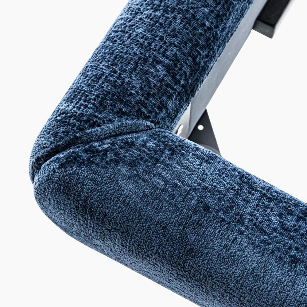 Partly Assemble Dark Blue Chenille Fabric Beds