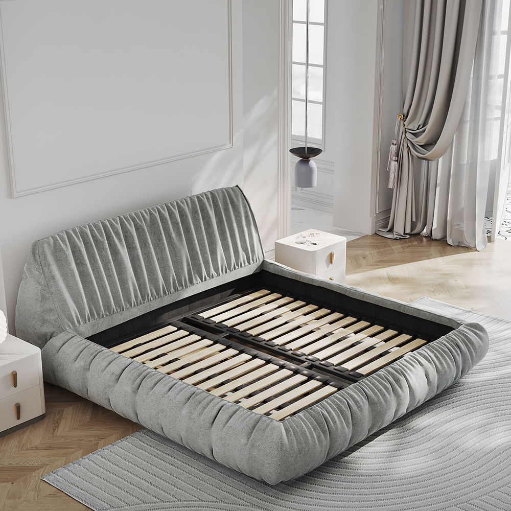 Modern Luxury Gray Velvet Beds