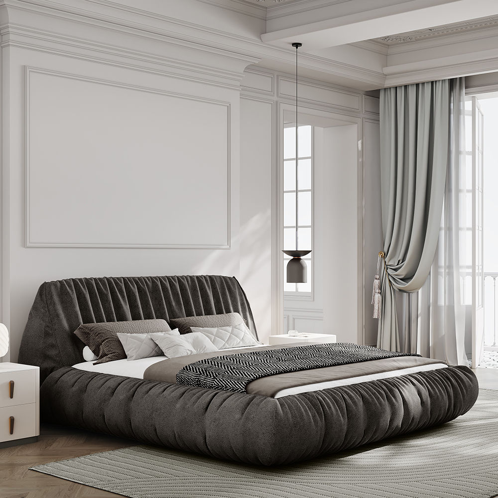 Modern Luxury Brown Velvet Beds