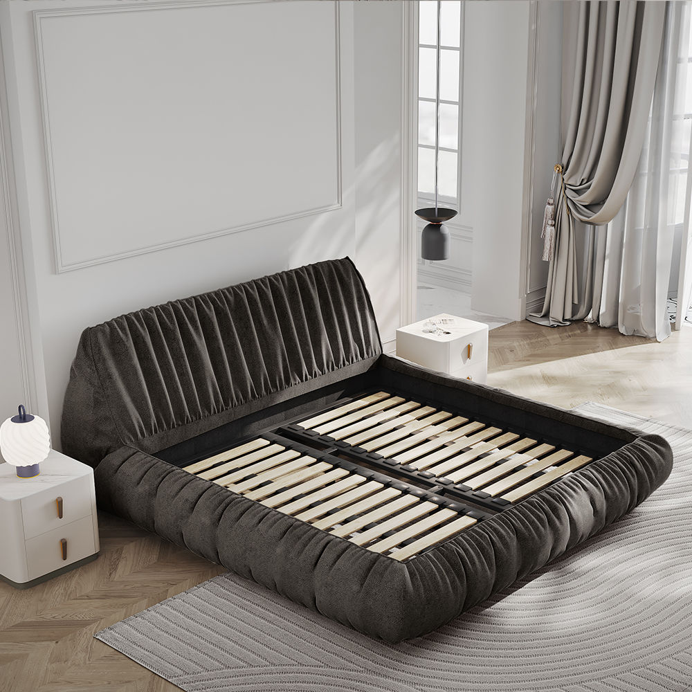 Fabric Brown Velvet Beds