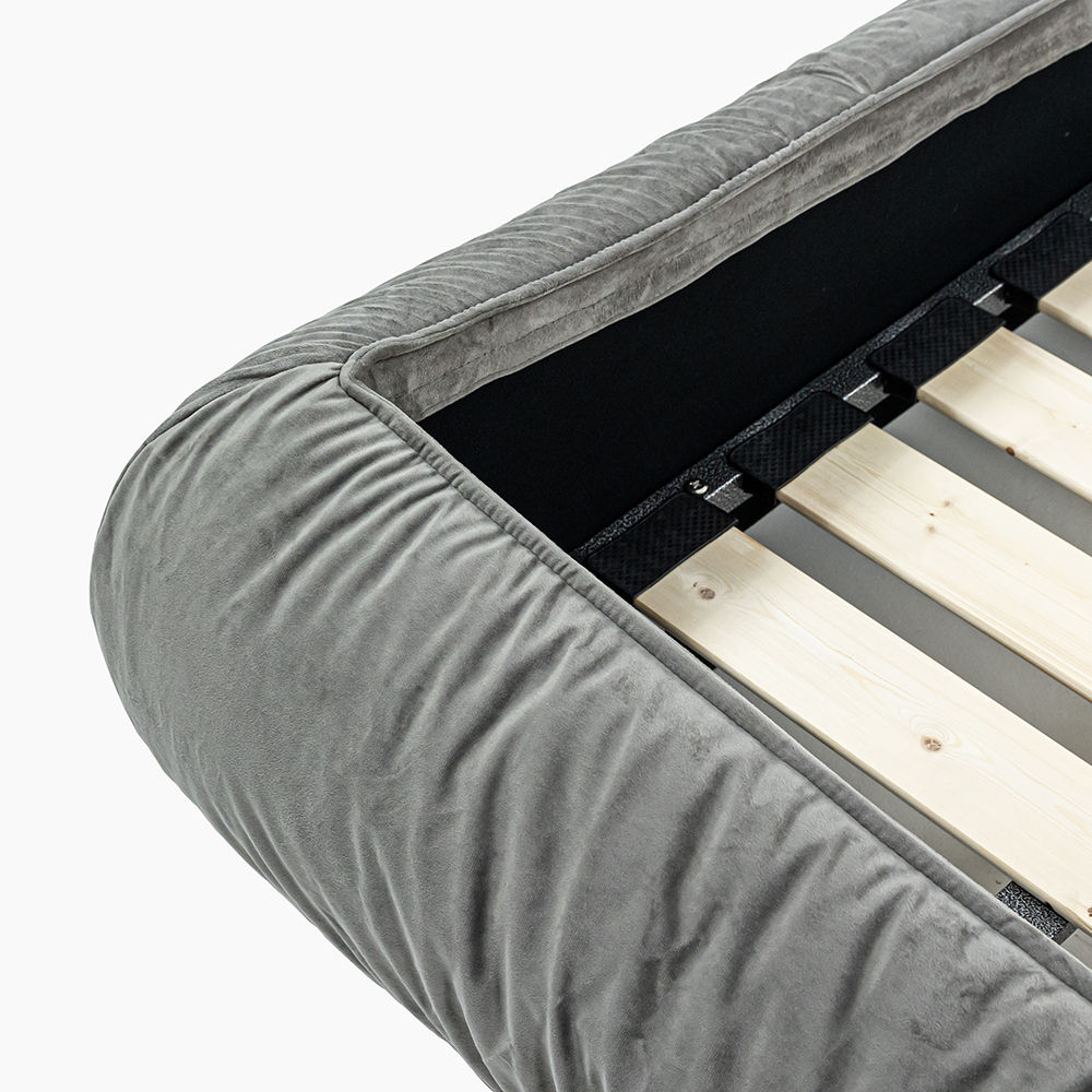Fabric Gray Velvet Beds