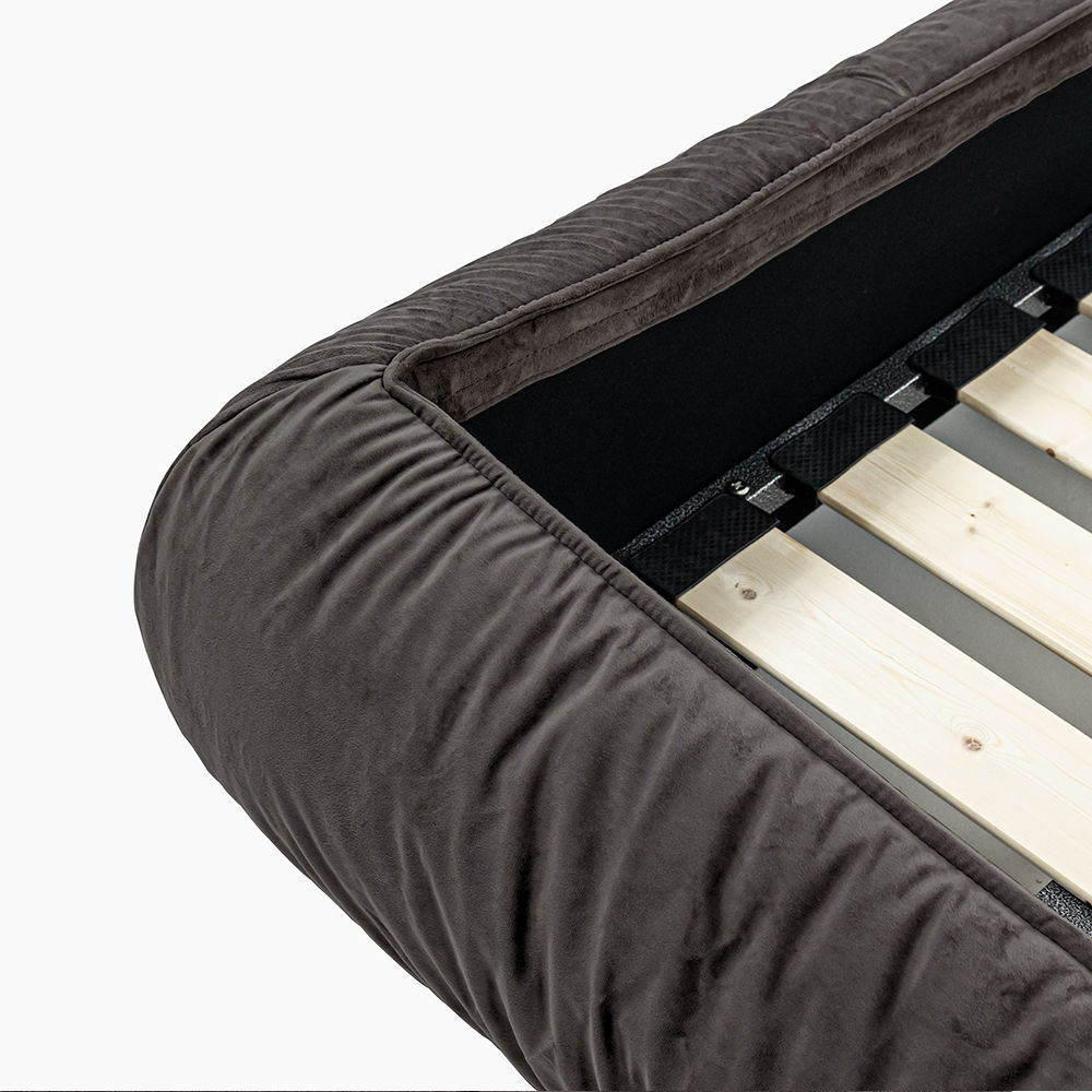 Pure Color Brown Velvet Beds