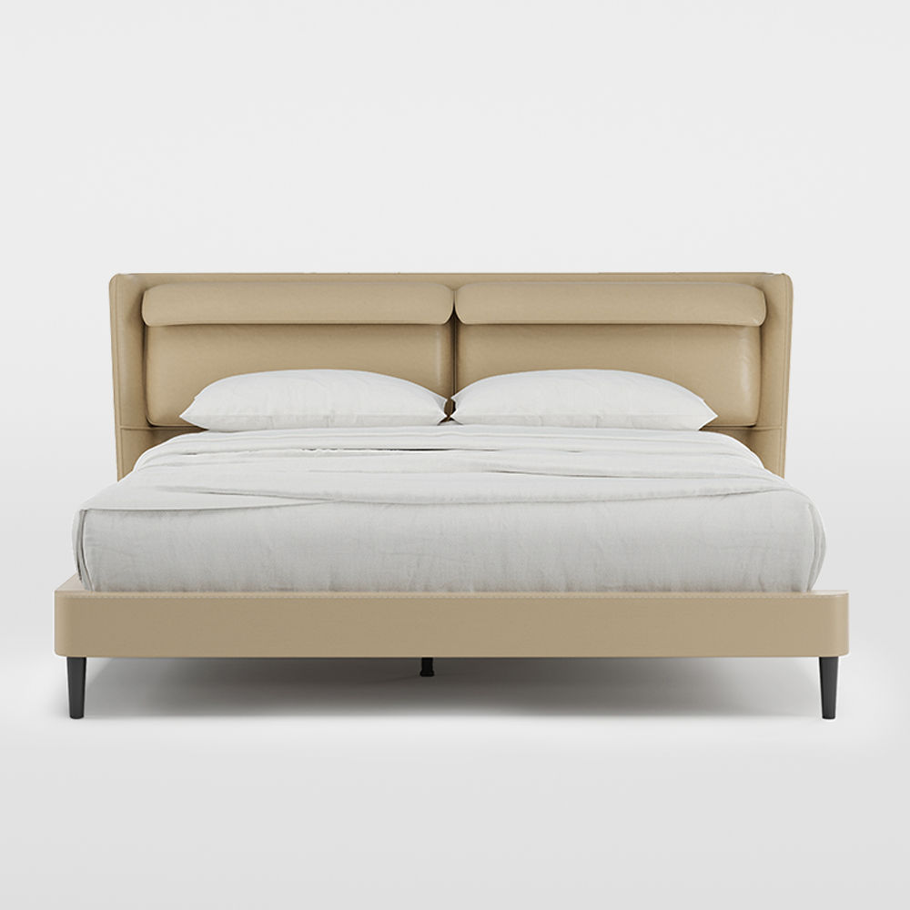 Dark Khaki Faux Leather Beds