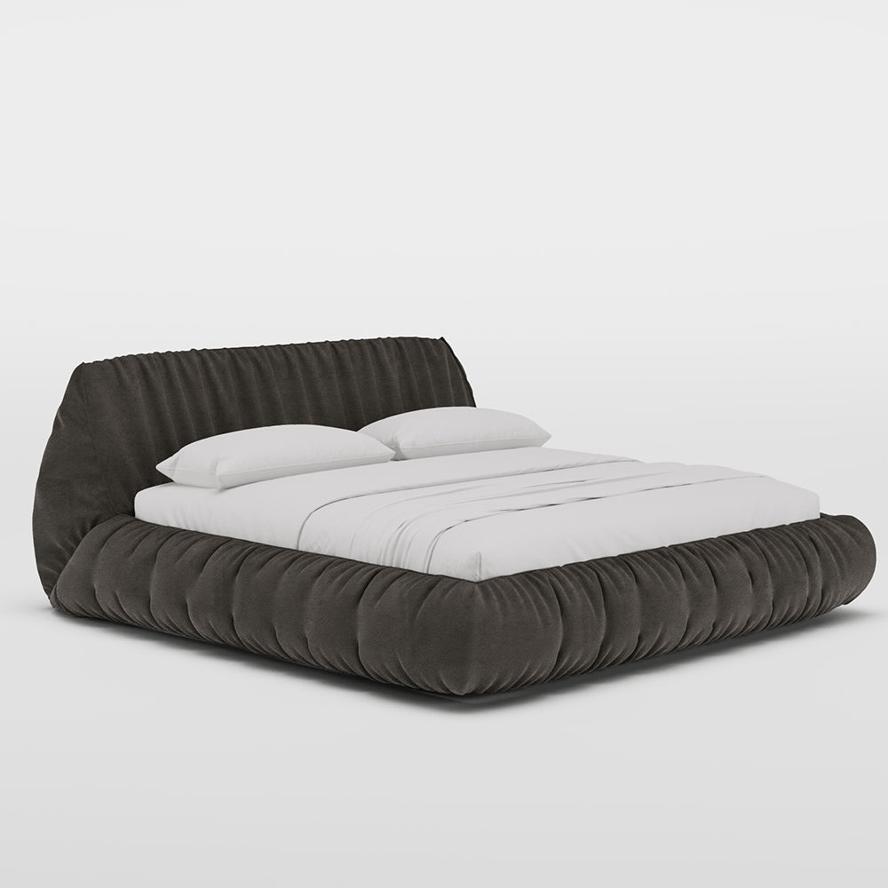 Pure Color Brown Velvet Beds