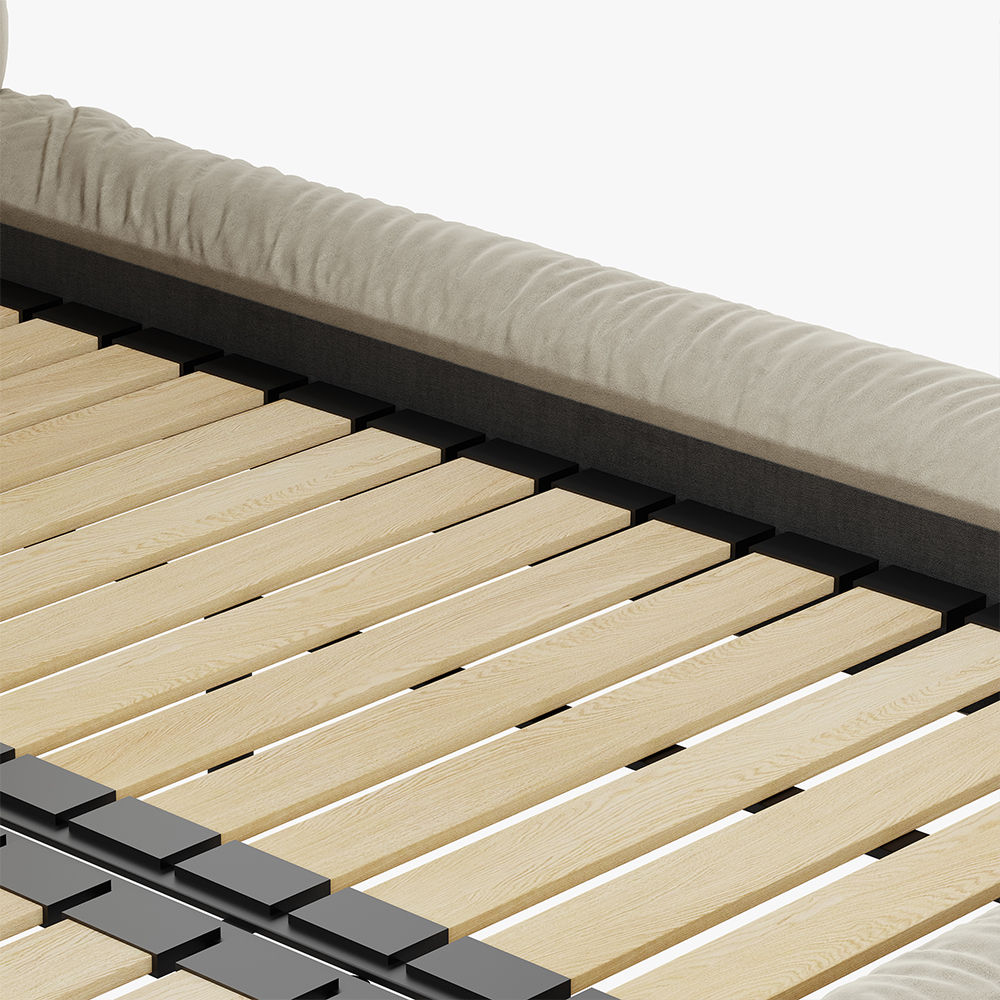 Leather Beige Suede Fabric Beds