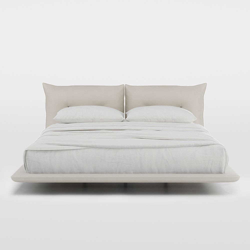 Modern Beige Suede Fabric Beds
