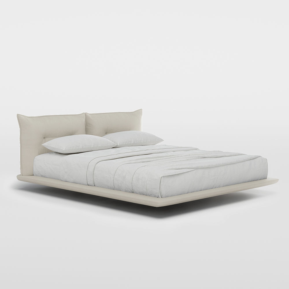 Fabric Beige Suede Fabric Beds
