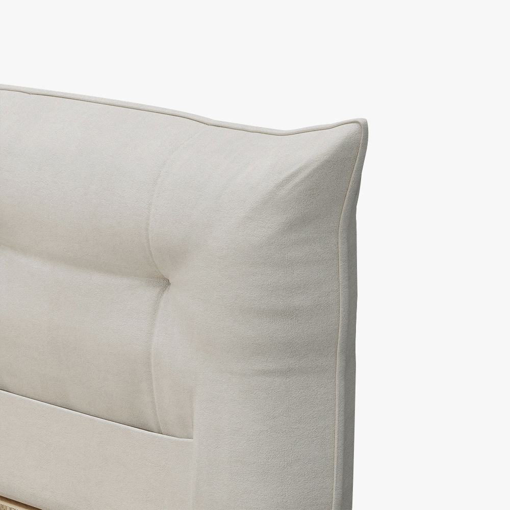 Modern Luxury Beige Suede Fabric Beds
