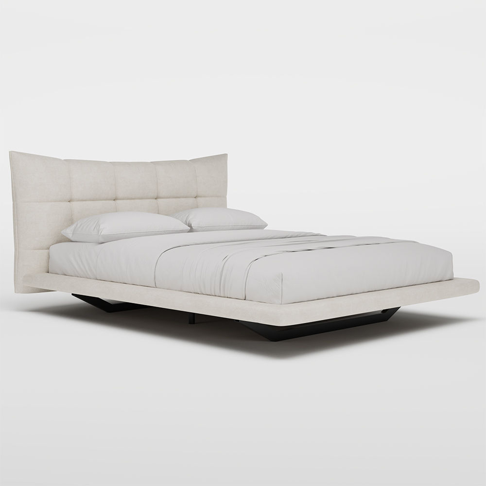 Modern Beige Suede Fabric Beds
