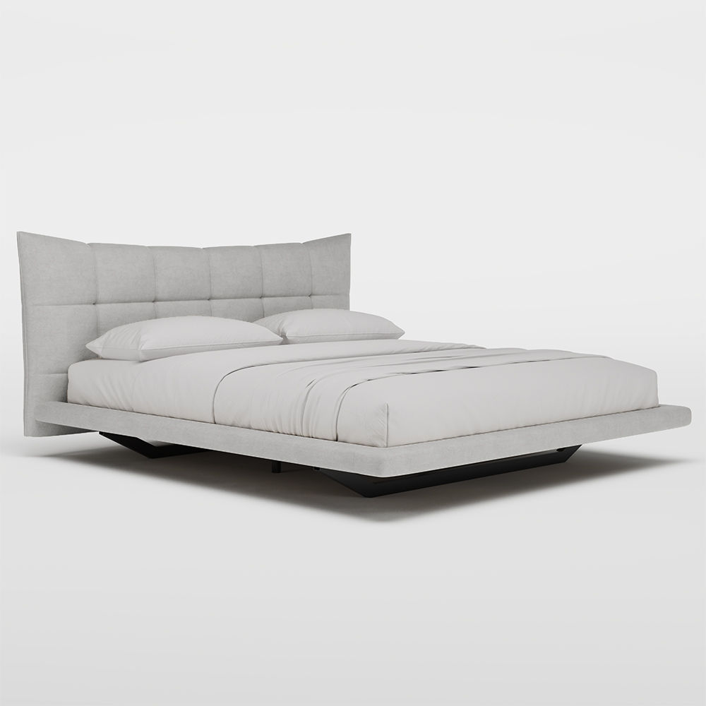 Fabric Light Gray Suede Fabric Beds