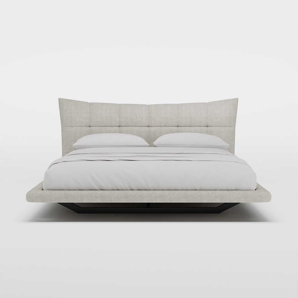 Modern Luxury Oatmeal Fabric Beds