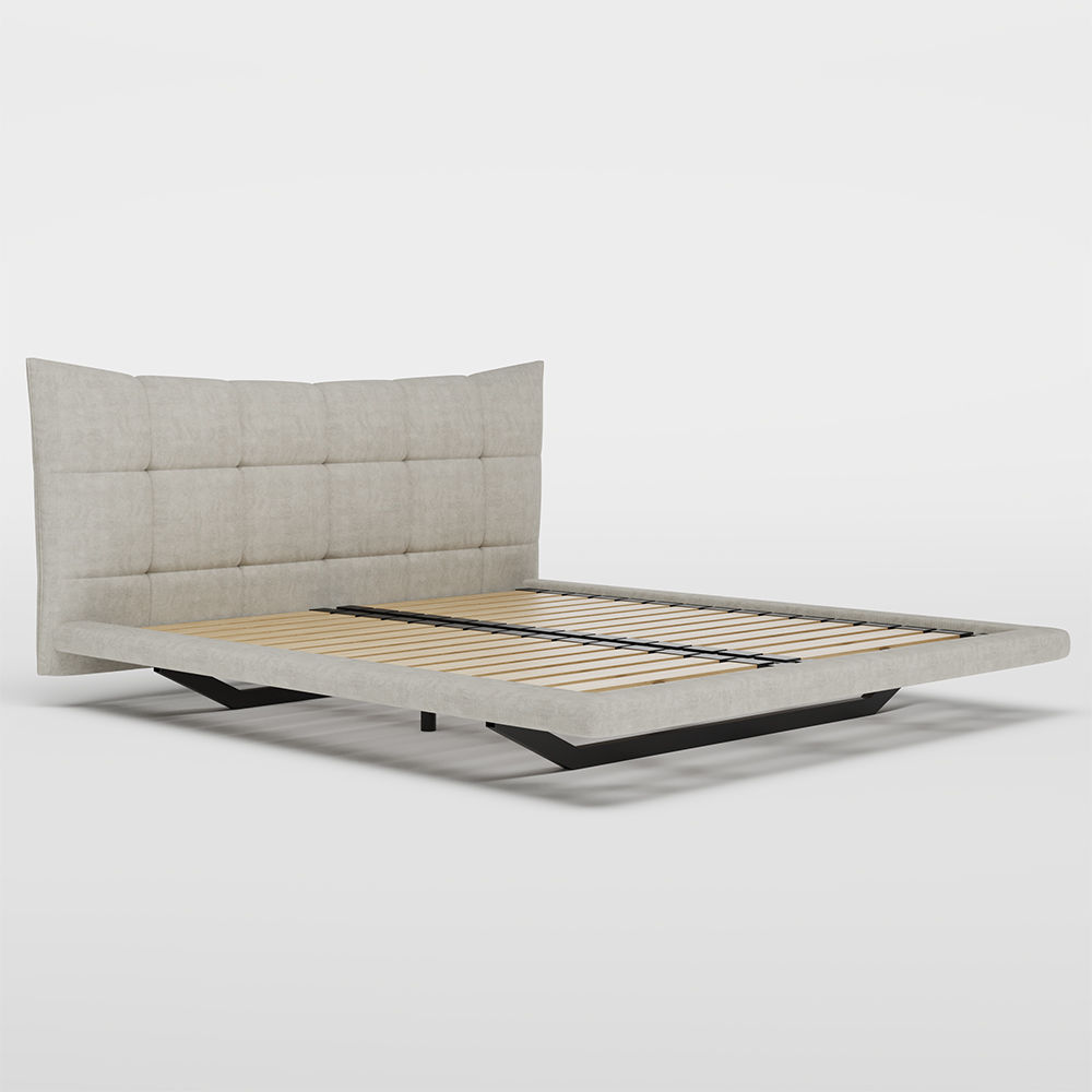 Modern Luxury Oatmeal Fabric Beds