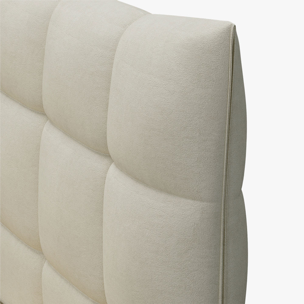 Modern Luxury Beige Suede Fabric Beds