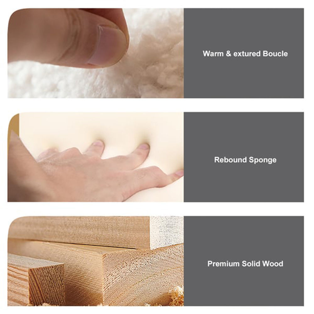 Fabric Beige Boucle Beds