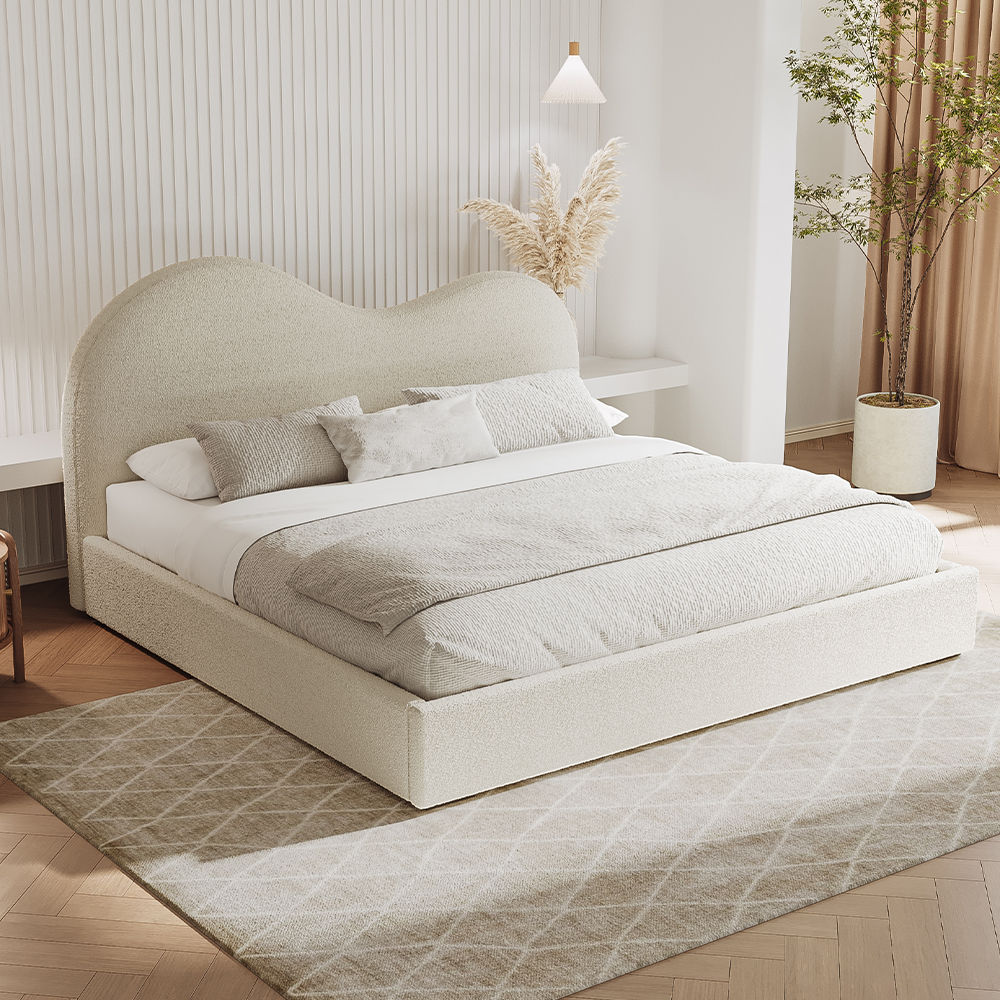 Modern Beige Boucle Beds