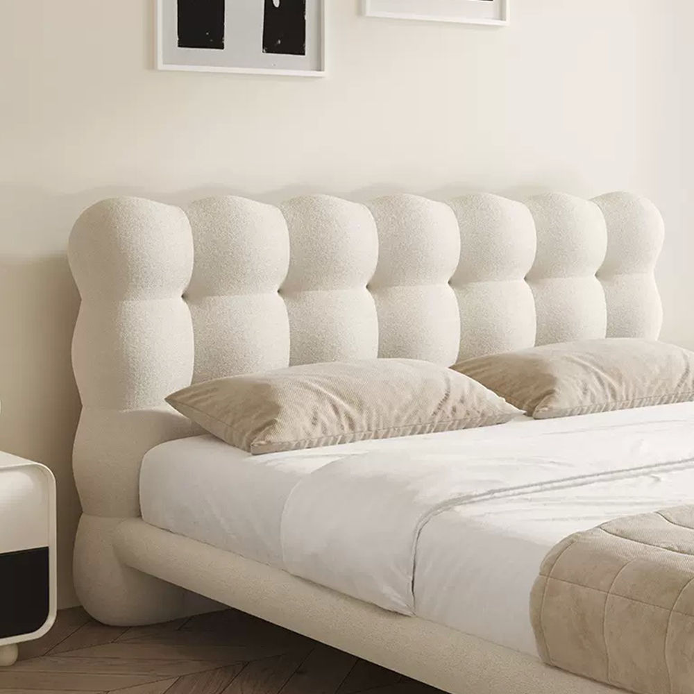 Partly Assemble Beige Boucle Beds