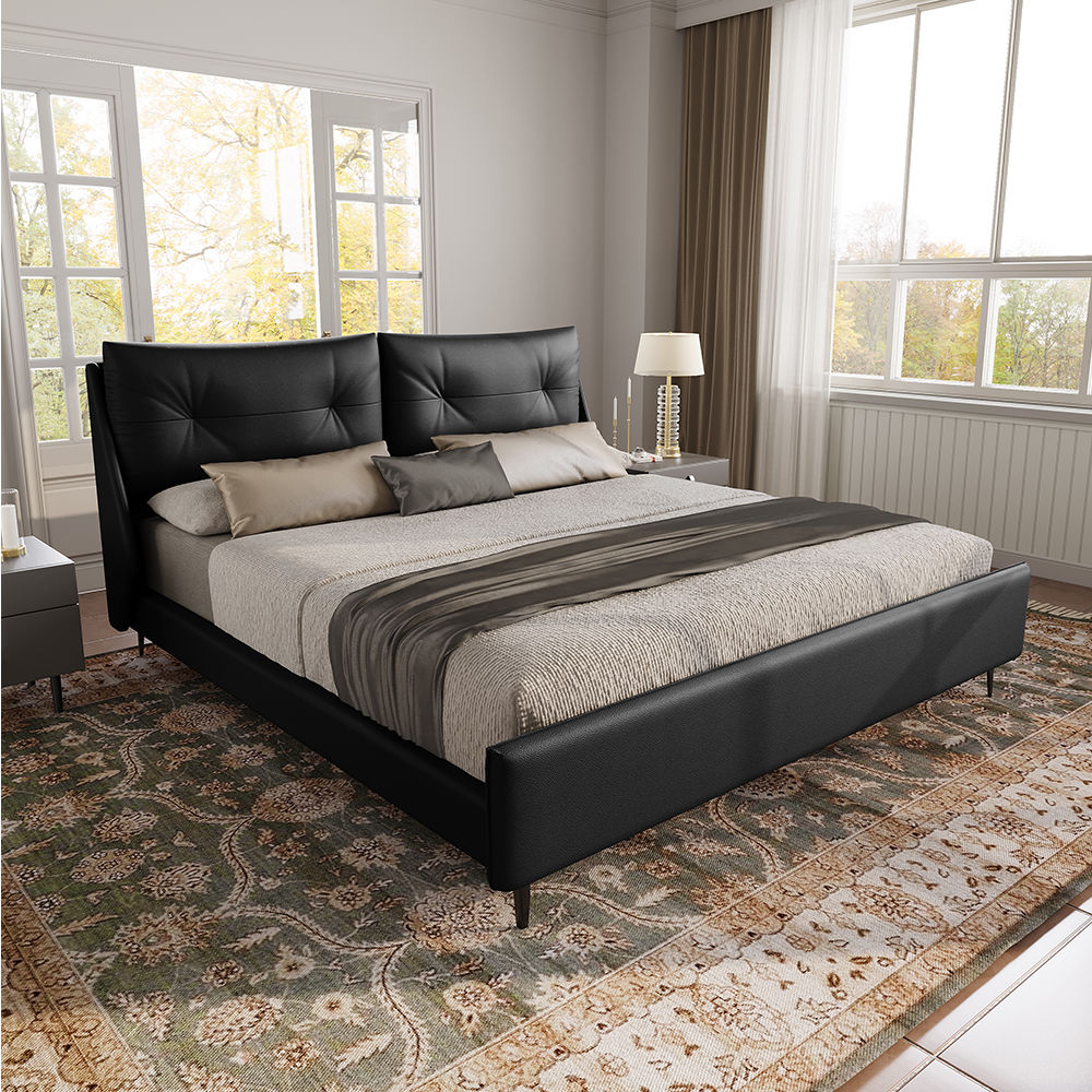 Leather Black Leather Beds