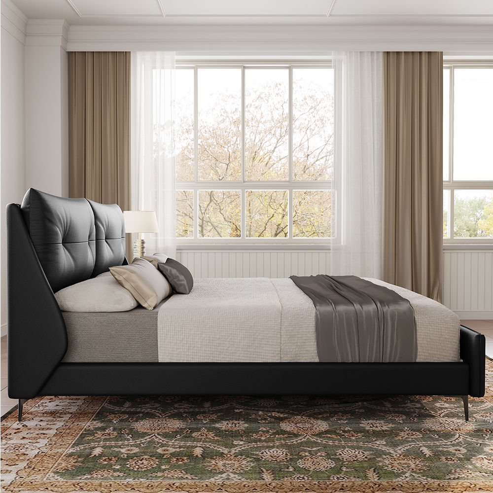 Leather Black Leather Beds