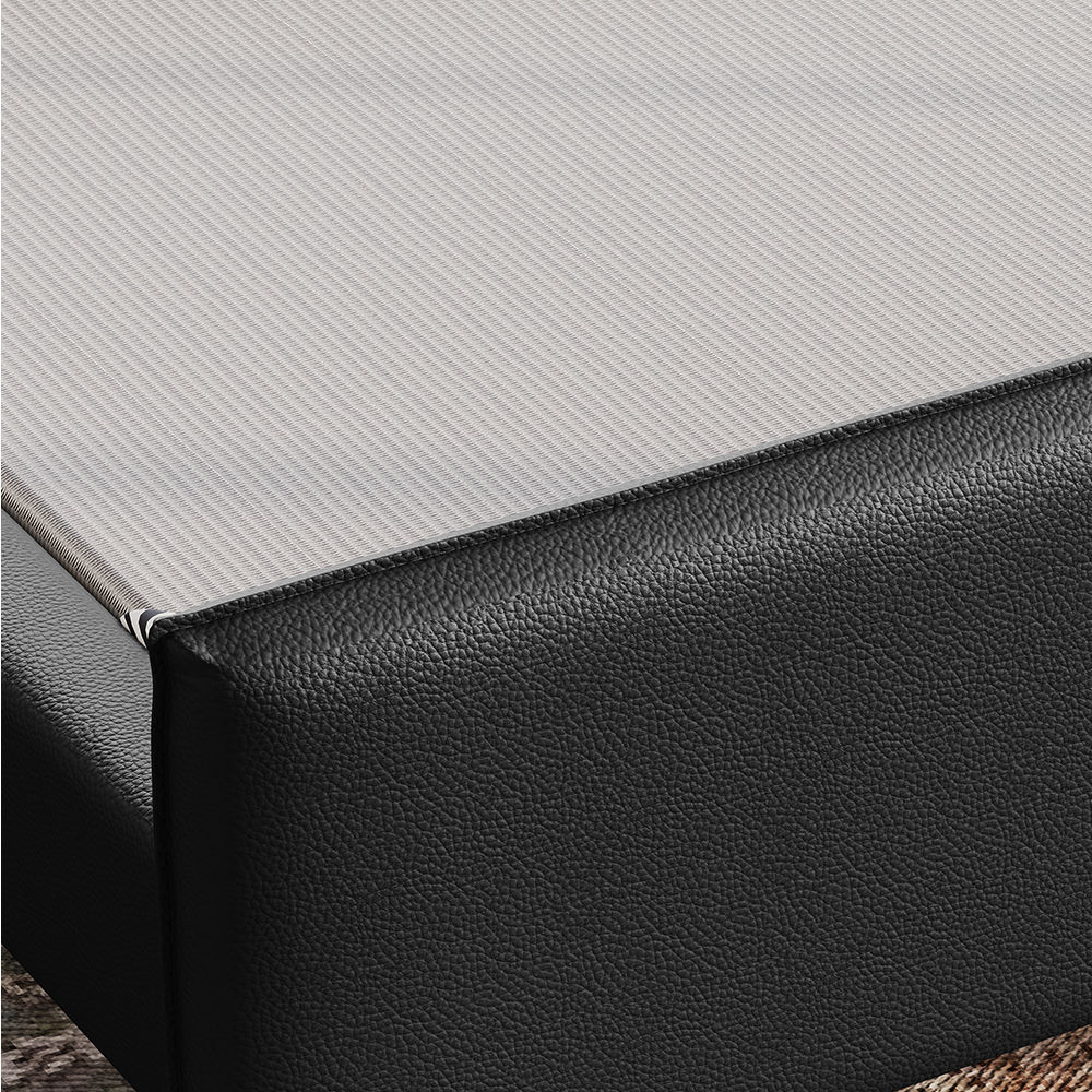 Partly Assemble Black Leather Beds