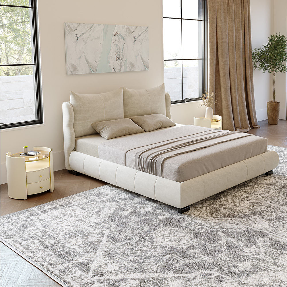 Fabric Beige Fabric Beds