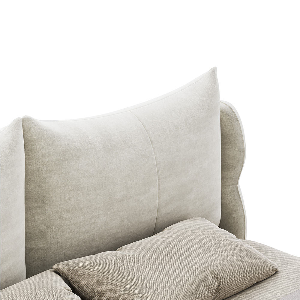 Partly Assemble Beige Fabric Beds