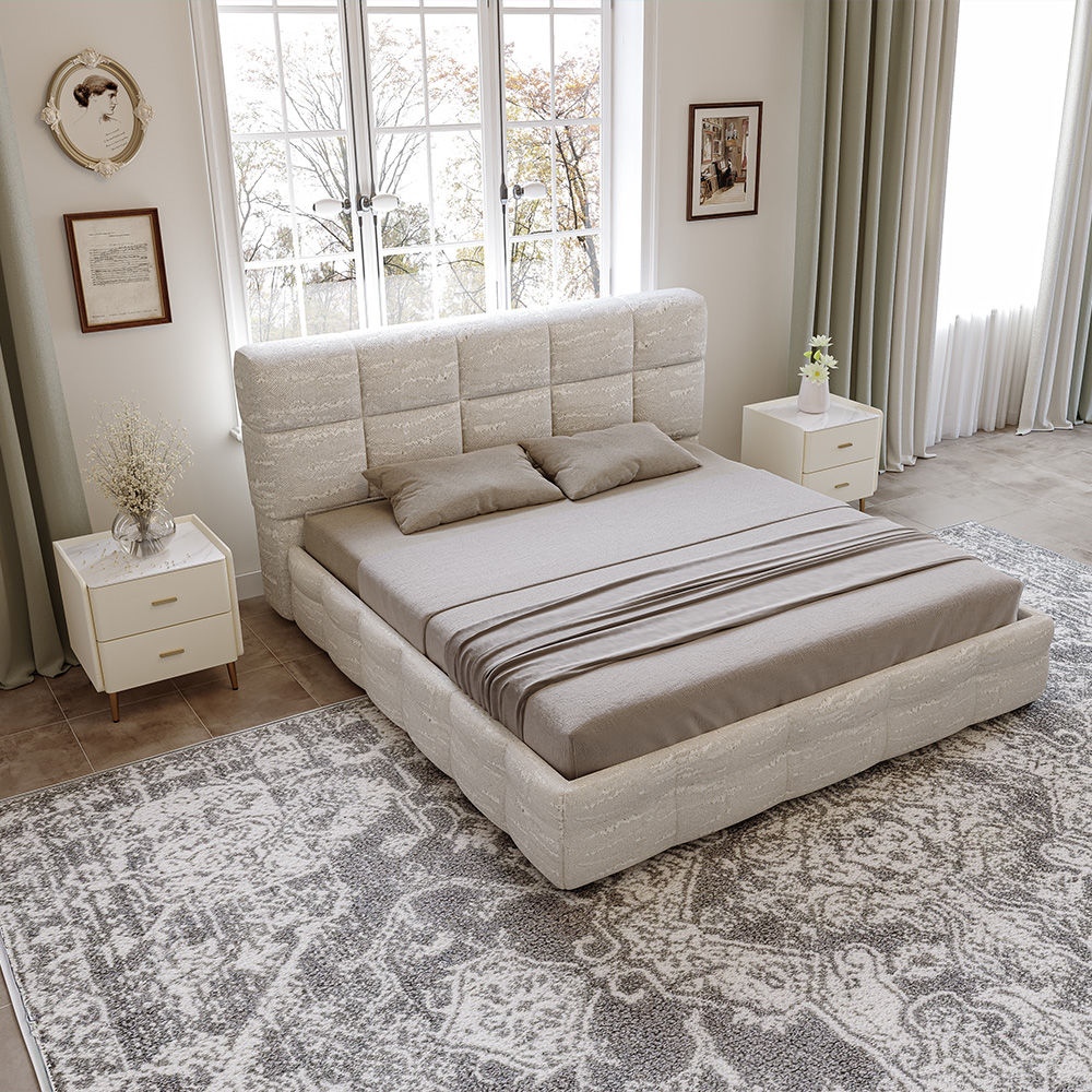 Fabric Beige Fabric Beds