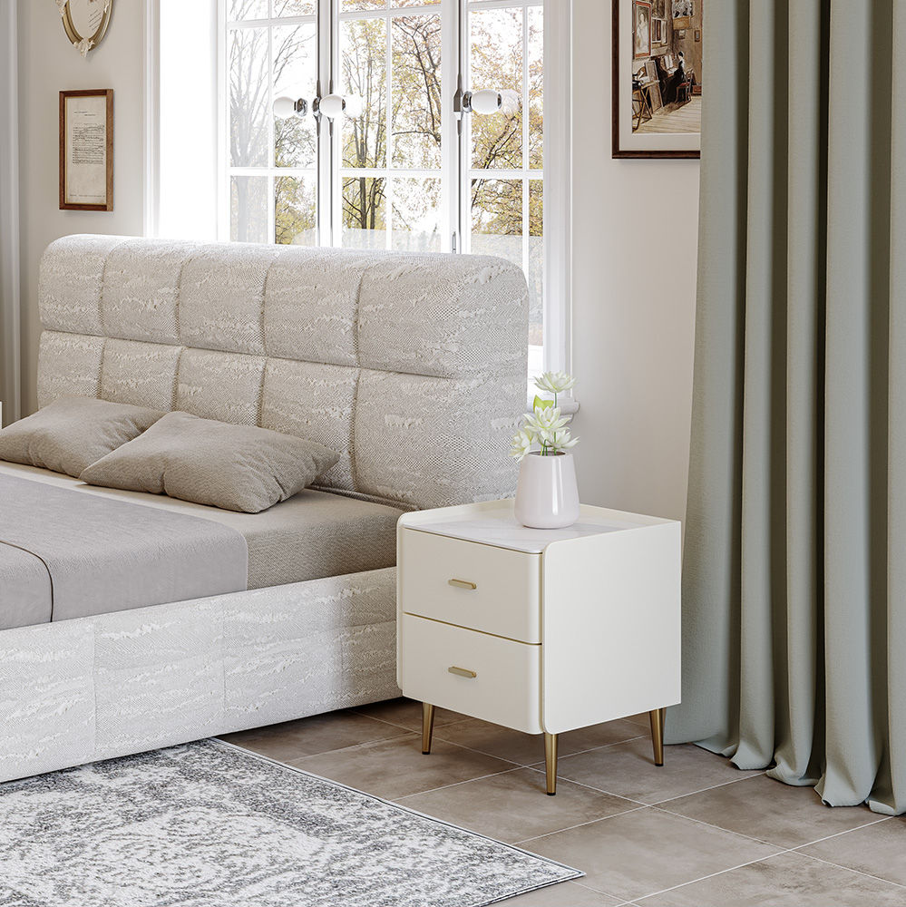 Modern Beige Fabric Beds