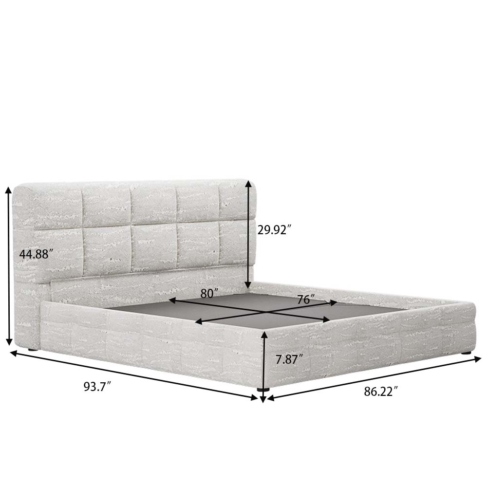 Partly Assemble Beige Fabric Beds