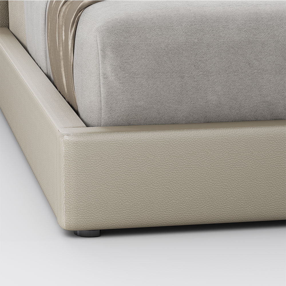 Modern Beige Faux Leather Beds