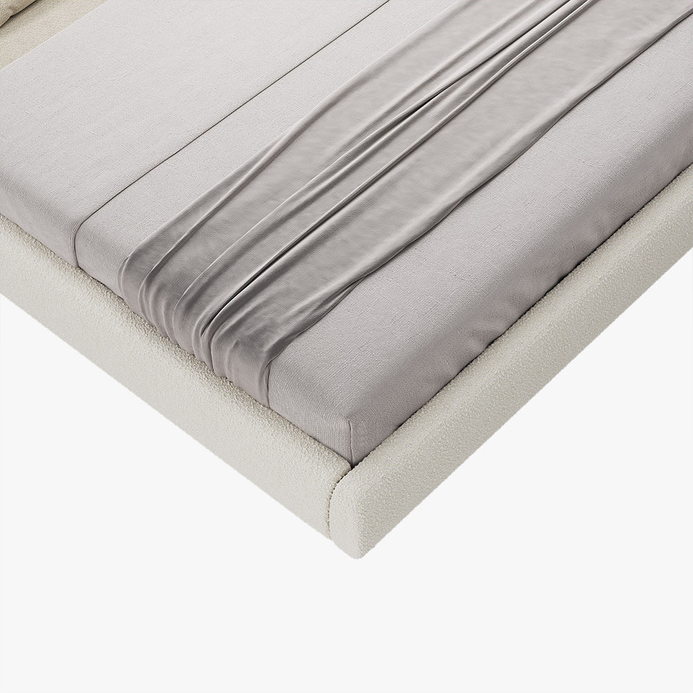 Modern Minimalist Beige Boucle Beds
