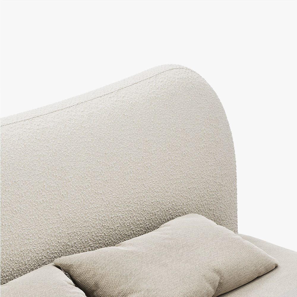 Partly Assemble Beige Boucle Beds