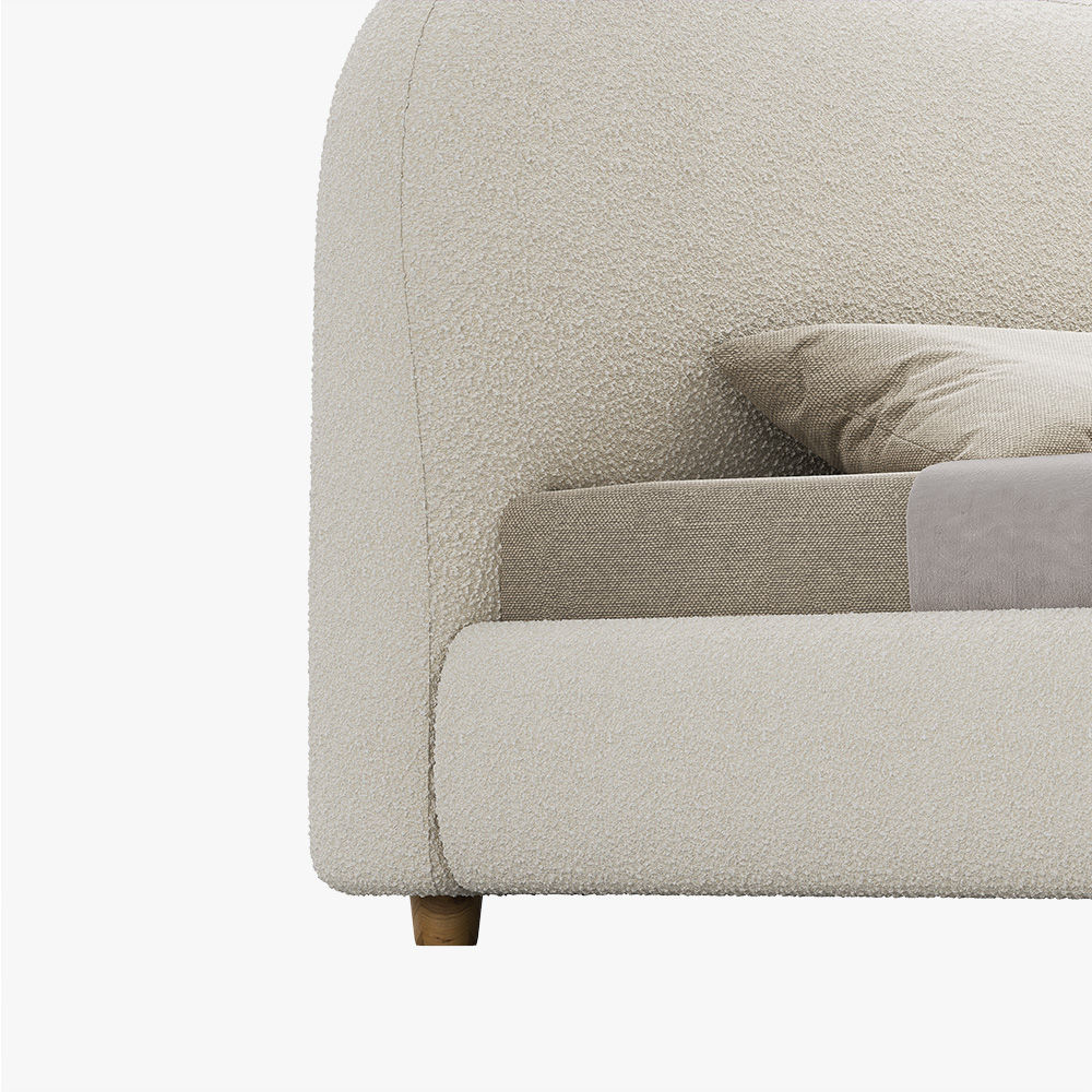 Modern Minimalist Beige Boucle Beds