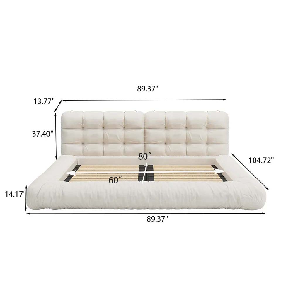 On the Ground Beige Suede Fabric Beds
