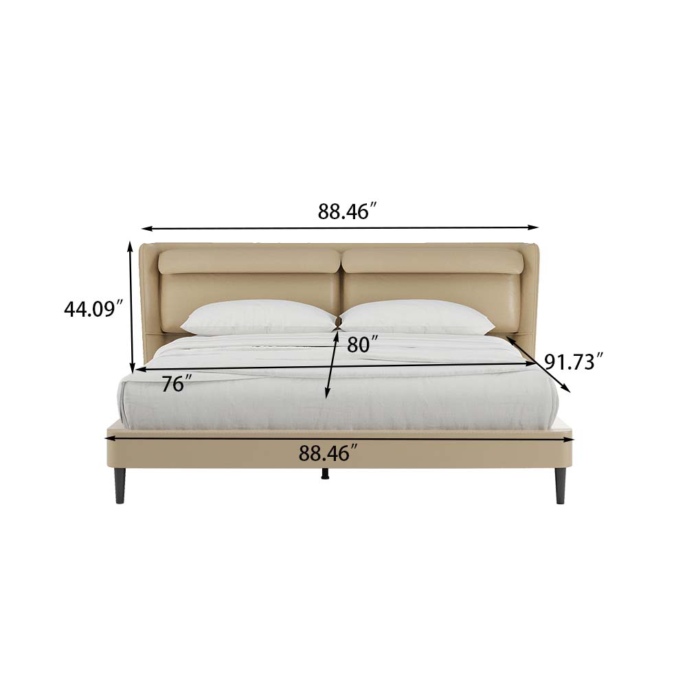 Dark Khaki Faux Leather Beds