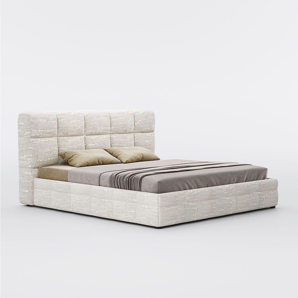 Partly Assemble Beige Fabric Beds