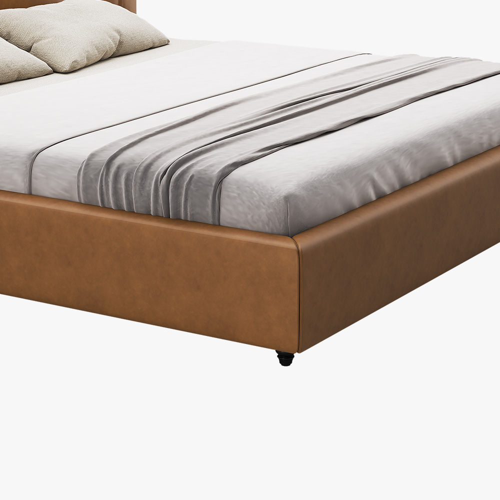 On the Ground Brown Leather Beds