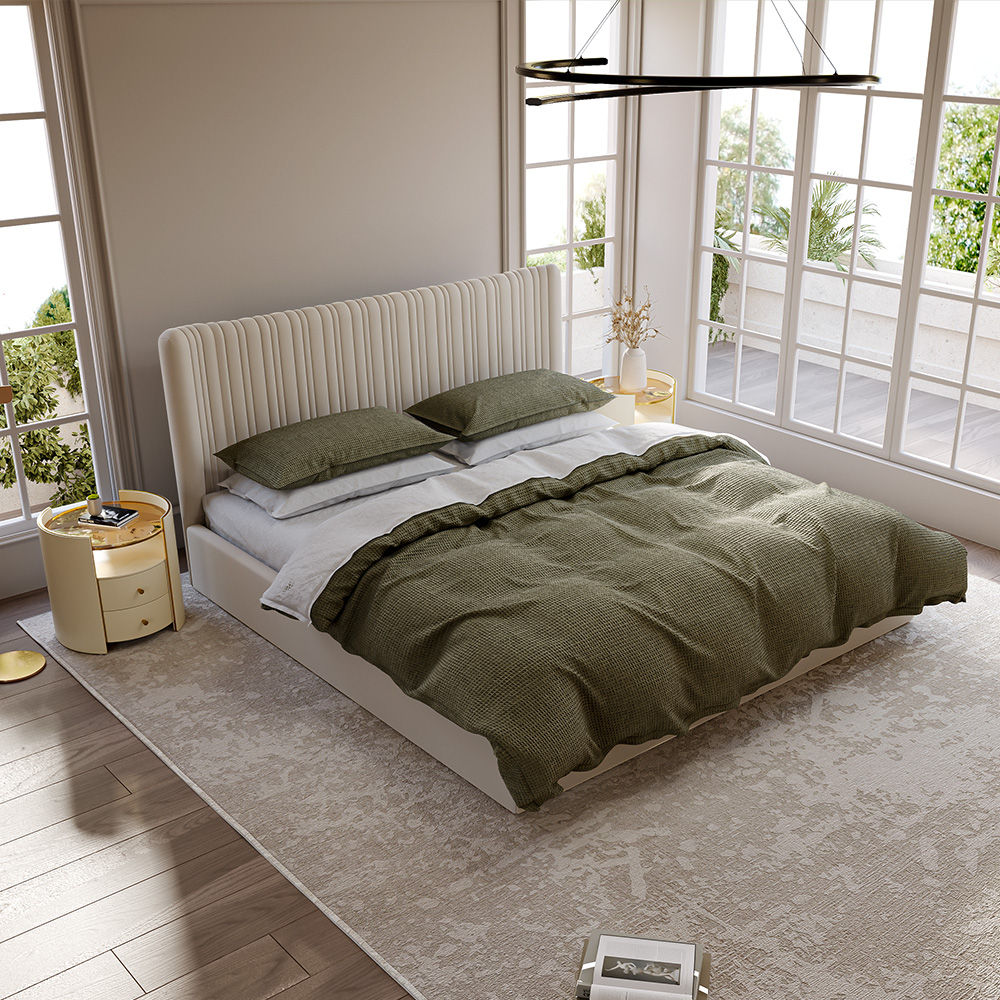 On the Ground Beige Fabric Beds