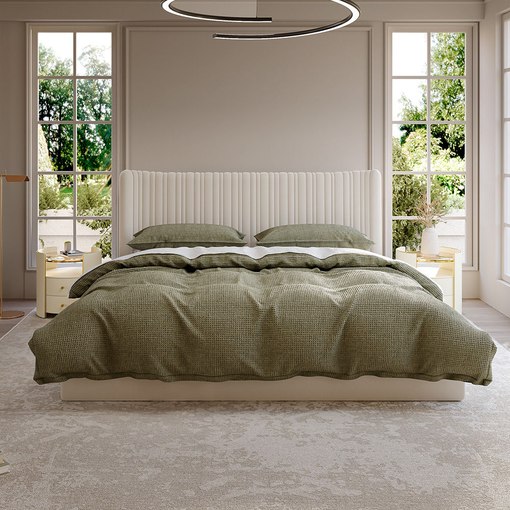 On the Ground Beige Fabric Beds